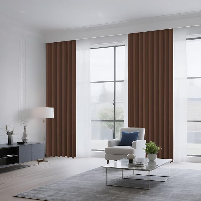 CUCRAF Brown Blackout Curtains 90 inch Length 2 Panels Set, Rod Pocket Room - Image 8