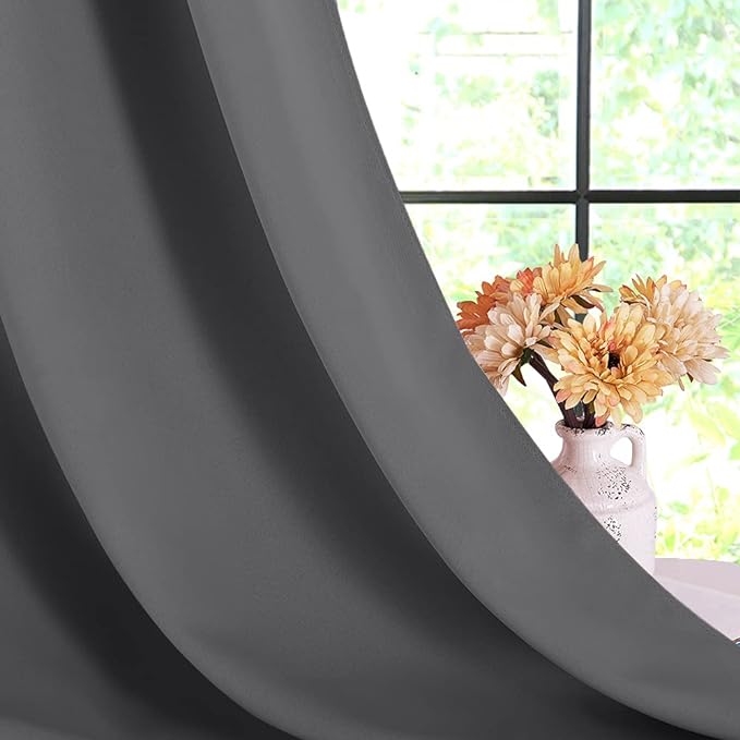 NICETOWN Blackout Window Curtains 80 inch Long, 2 Panels, 34 inch, Grommet Top - Image 6