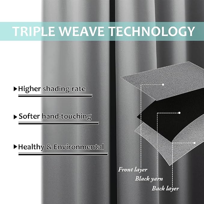 NICETOWN Full Shade Curtain Panels, Pair of Energy Smart & Noise Blocking Out - Image 6