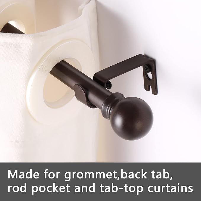 GXOACKJ Curtain Rods for windows 28-78 inch, 5/8 inch Decorative Brown Splicing - Image 3