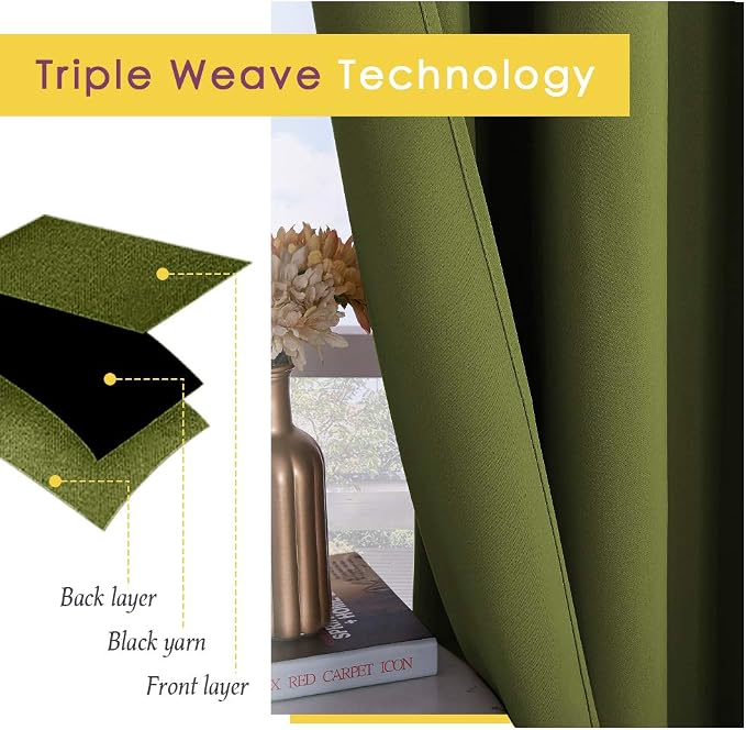 NICETOWN Living Room Window Curtain Panels, Thermal Insulated Solid Grommet - Image 3