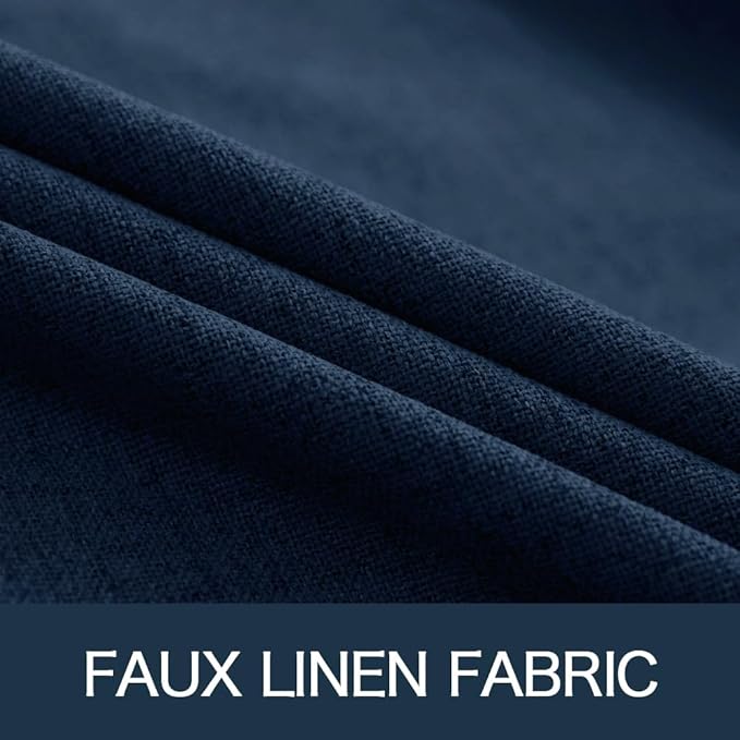 MIULEE 100% Blackout Linen Textured Curtains - Image 5