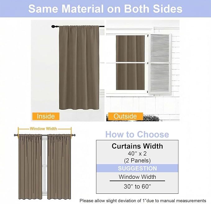 Simplebrand Ava Latte Short Blackout Curtains - Image 9