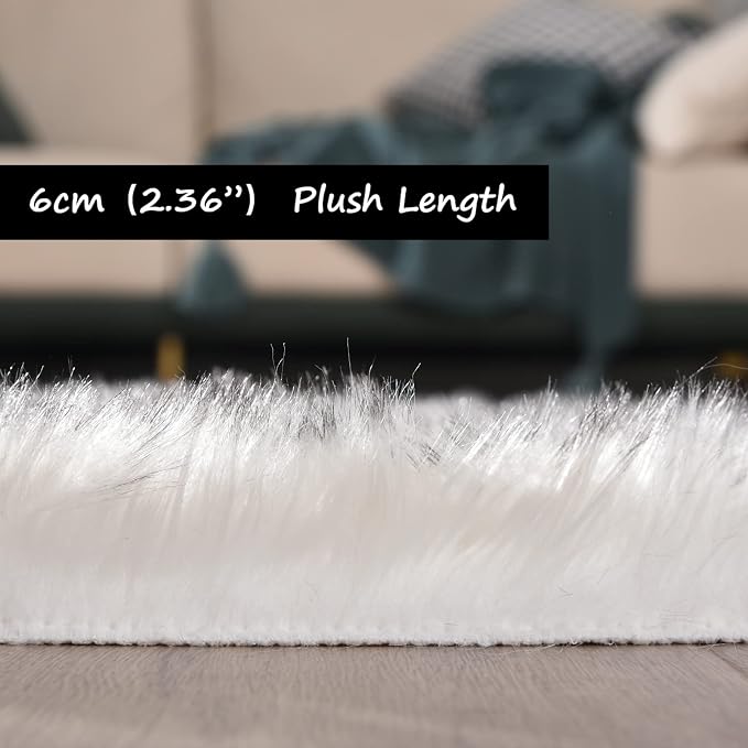 Goolela Faux Sheepskin Fur Rug Fluffy Fuzzy Furry Rug - Image 3