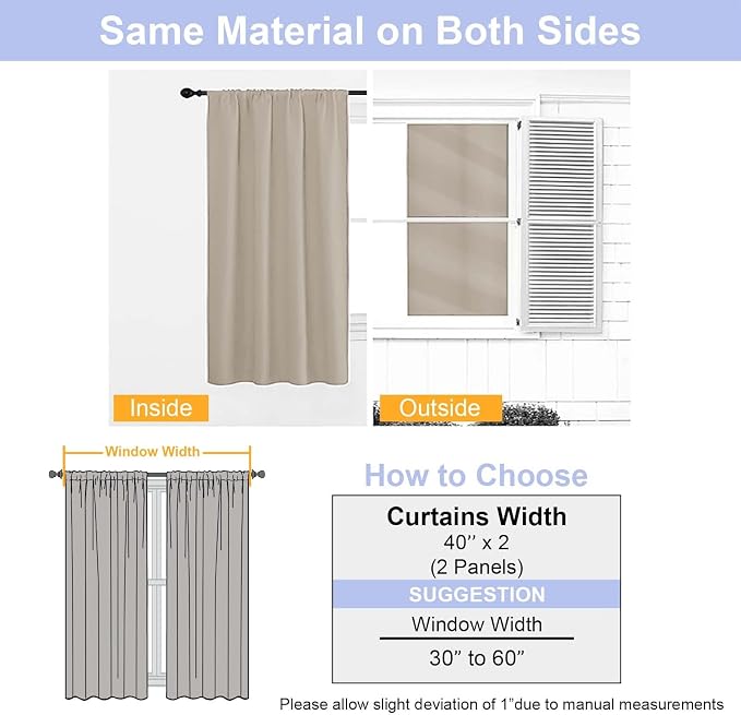 Simplebrand Ava Biscotti Beige Short Blackout Curtains - Image 7