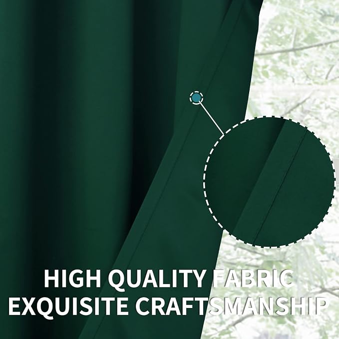 BGment Green Blackout Curtains 54 Inch Length 2 Panels Set, Grommet Thermal - Image 7
