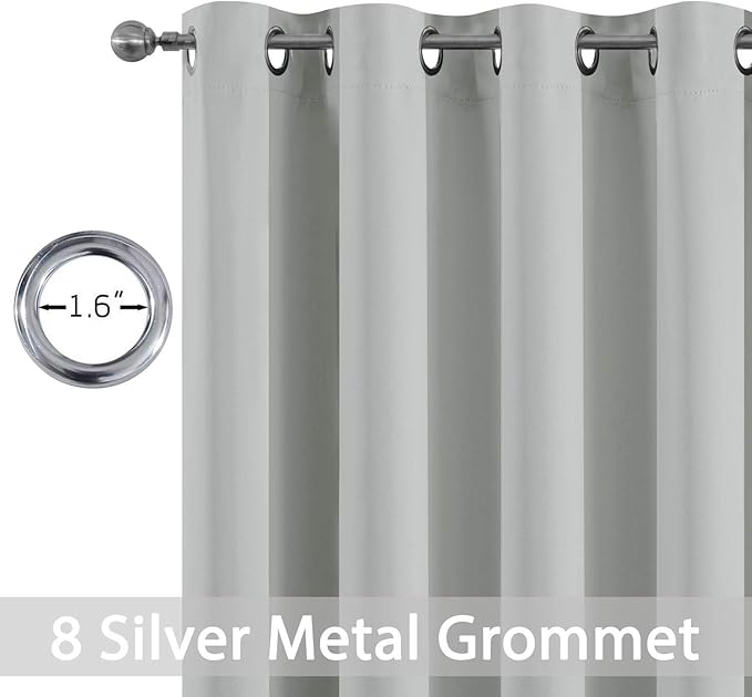 Yakamok Soft Room Darkening Light Gray Blackout Curtains Thermal Insulated - Image 4