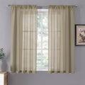 Tollpiz Sheer Curtains Linen Textured Bedroom Curtain Sheers Light Filtering by Tollpiz