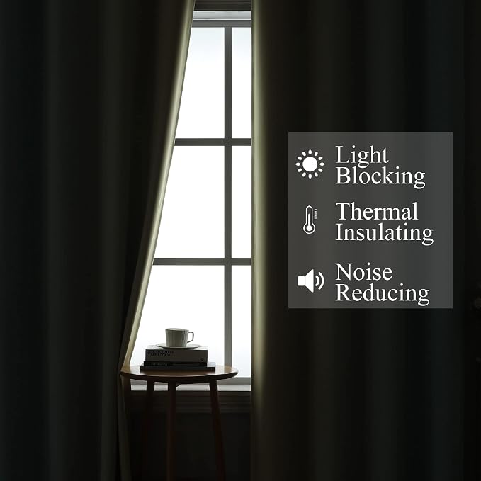 Estelar Textiler Beige and Aqua Ombre Short Blackout Cafe Curtains 36 Inch - Image 3
