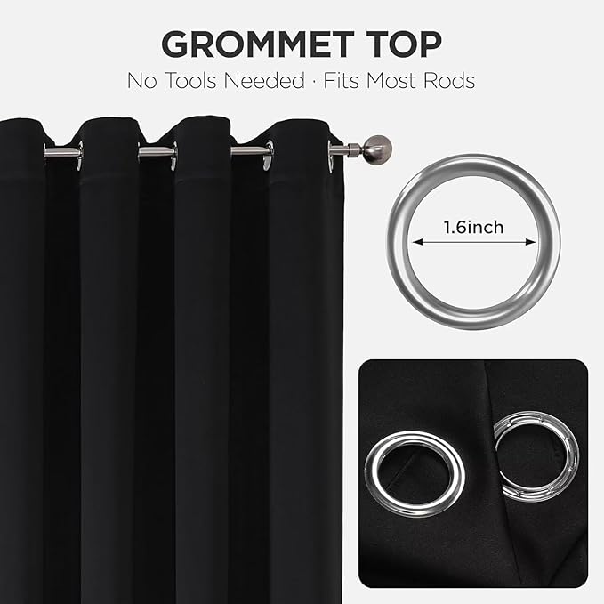 Joydeco Blackout Curtains for Bedroom 120 Inch Long 2 Panels, Room Darkening - Image 3