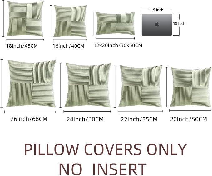 Fancy Homi 2 Packs Sage Green Lumbar Decorative Throw Pillow Covers 12x20 Inch - Image 7