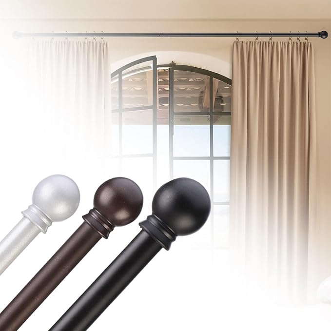 GXOACKJ Curtain Rods for windows 32-62 inch, 5/8 inch Decorative Silver - Image 7