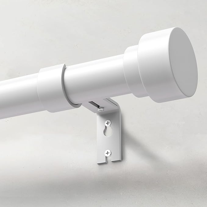 Extra Long Curtain Rods for Windows 32 to 240 Inch, 1 Inch White Curtain Rod by IFELS