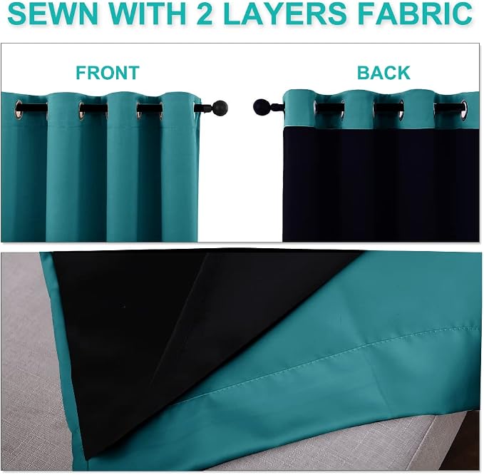 NICETOWN Full Shading Curtains for Windows, Super Heavy-Duty Black Lined - Image 5