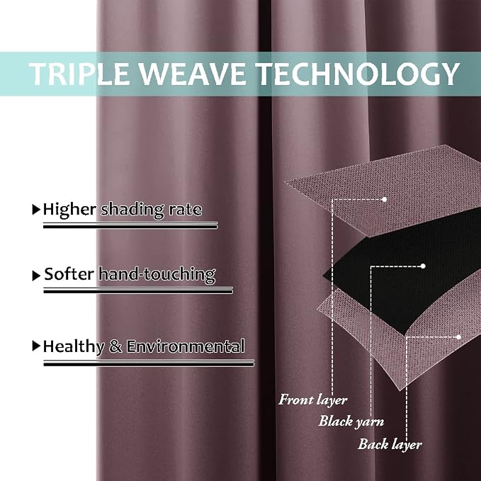 NICETOWN Living Room Completely Shaded Draperies, Privacy Protection & Noise - Image 6