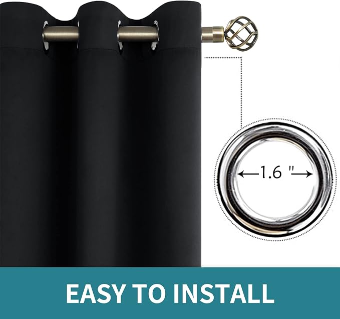 BGment Black Blackout Curtains for Living Room - Image 5
