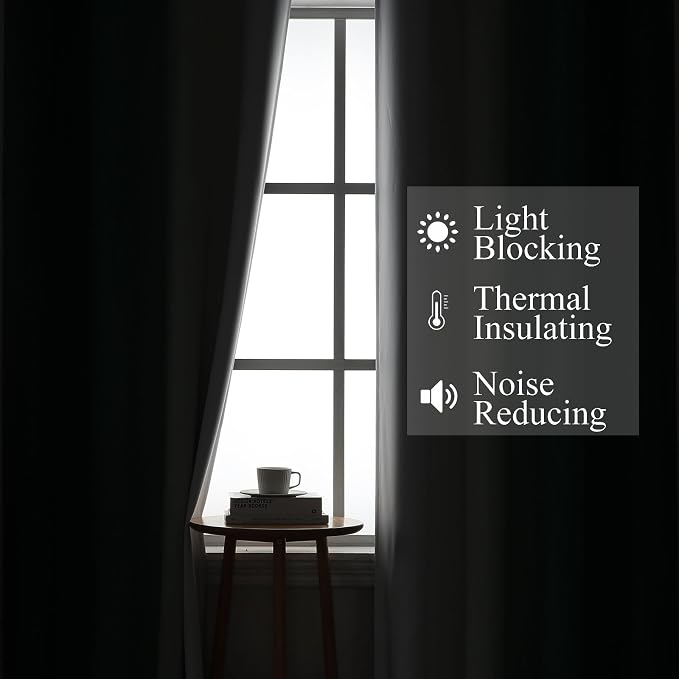 Estelar Textiler Green and Greyish White Blackout Curtains, Full Light Blocking - Image 3