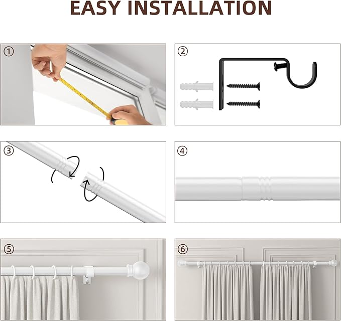 SMODBRODRE Curtain Rods for Window 32 to 78 - Image 4