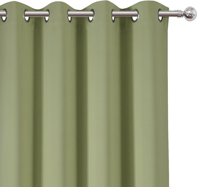 LEMOMO Blackout Curtains 52 x 108 inch/Sage Green Curtains Set of 2 - Image 6