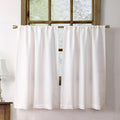 Faux Linen Kitchen Curtains 36 Inch Length Cafe Curtain Tiers by Oindec