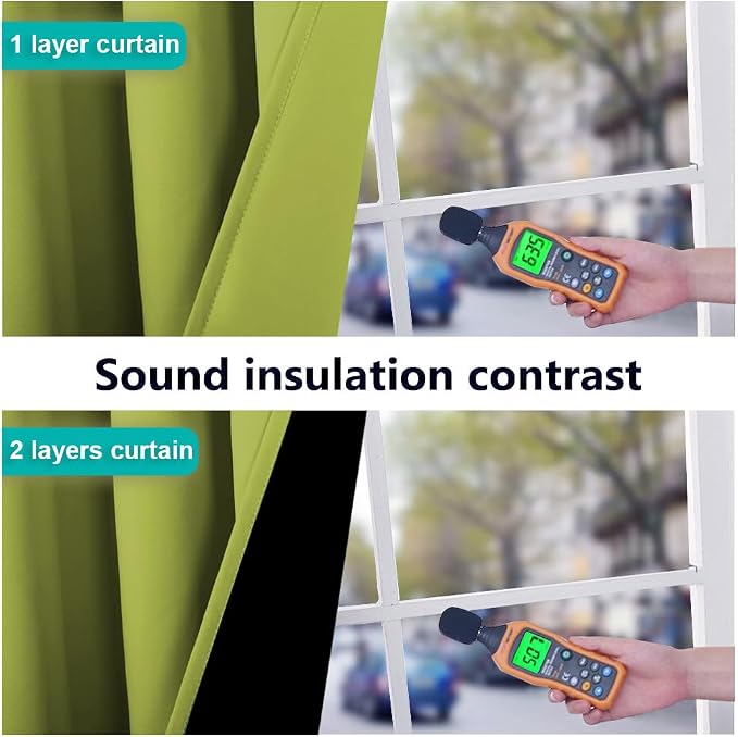 NICETOWN 100% Blackout Window Curtain Panels, Fresh Green, Cold and Full Light - Image 4