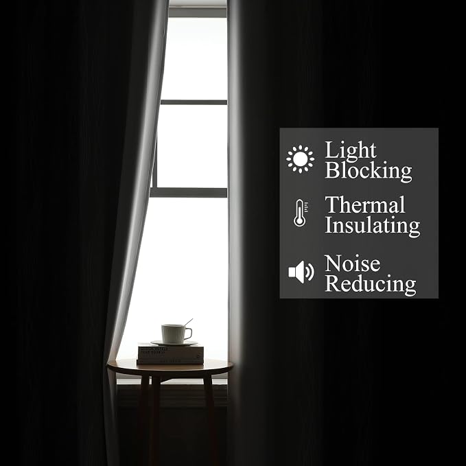 Estelar Textiler Ombre Greyish White and Black Blackout Curtains & Drapes 63 - Image 3