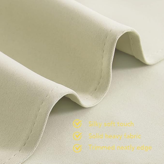 NICETOWN Blackout Beige Curtains and Drapes, W34 x L40, Window Treatment - Image 5