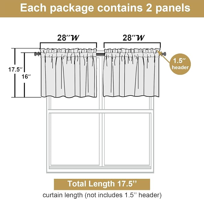 Lecloud Leia Black Sheer Valances - Image 3