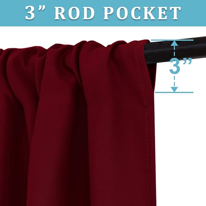 RYB HOME Blackout Cafe Curtains 30 inch Length, Short Light UV Heat Blocking - Image 2