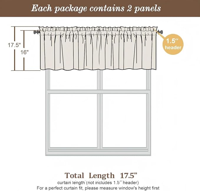 Chyhomenyc Taupe Blackout Valances - Image 3