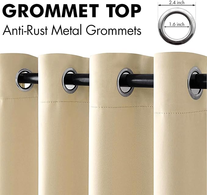 MIULEE 63" Long Room Darkening Curtains Thermal Insulated Drapes Solid Window - Image 4