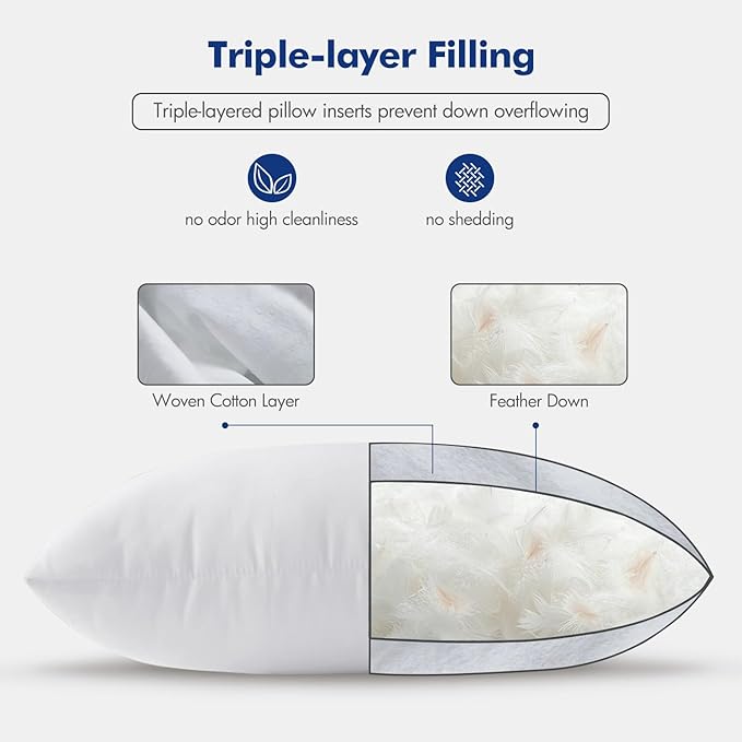 MIULEE Pillow Inserts 18x18, Down Feather Throw Pillow Inserts, Premium Fluffy - Image 6