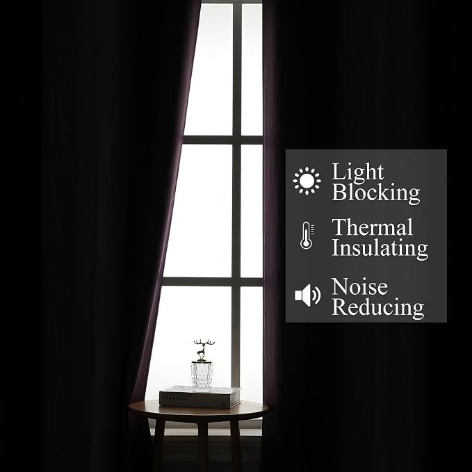Estelar Textiler Purple and Black Blackout Curtains - Image 3