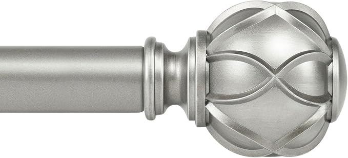 KAMANINA Curtain Rods for Windows 48 to 84 Inch, Antique Silver Heavy Duty by KAMANINA