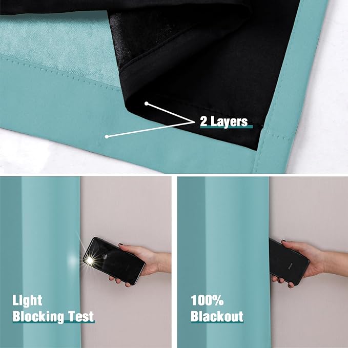 ChrisDowa 100% Blackout Curtains 108 inch Long - Image 4