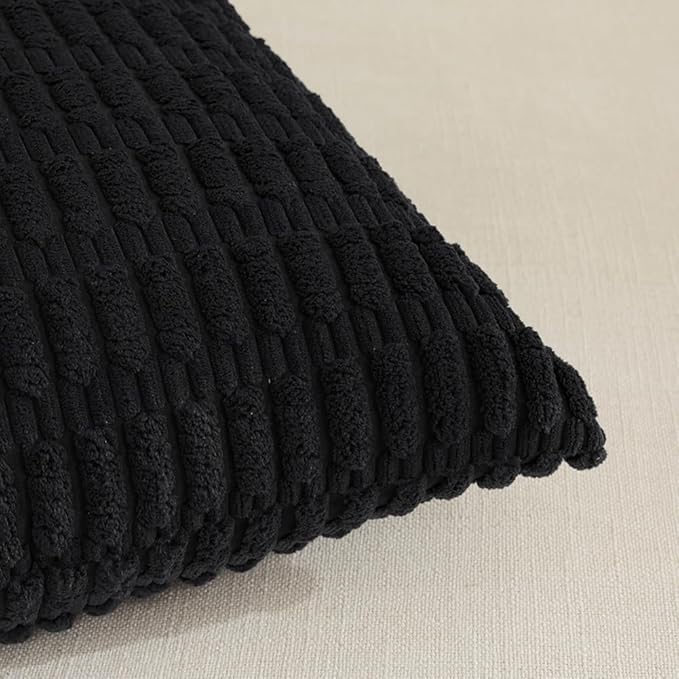 Fancy Homi 4 Packs Boho Black Decorative Throw Pillow Covers 16x16 Inch - Image 4