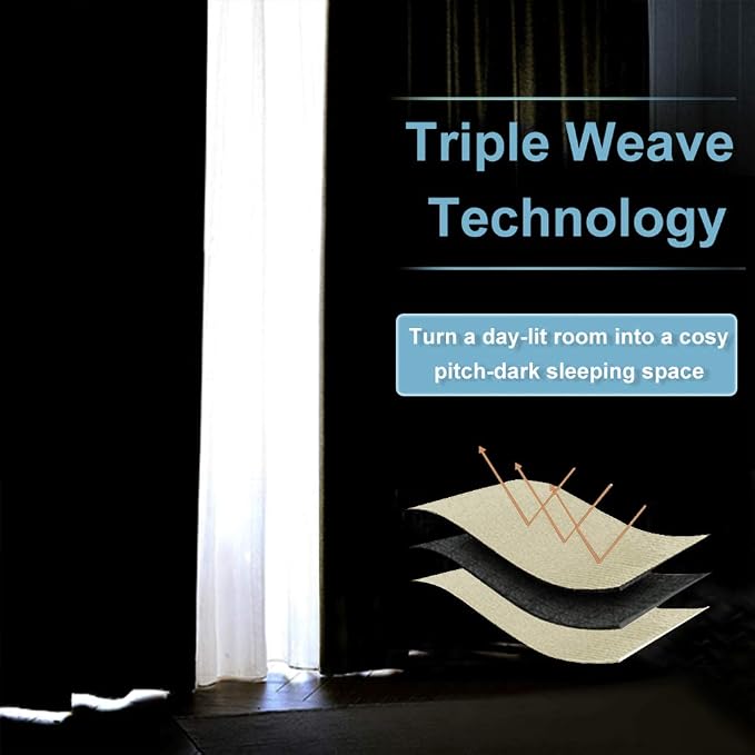 RYB HOME Extra Wide Curtains for Bedroom Living Room 72 inches Long, Thermal - Image 4