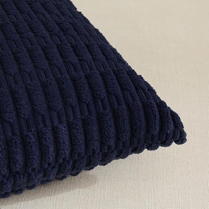 Fancy Homi 4 Packs Navy Blue Decorative Throw Pillow Covers 24x24 Inch - Image 4