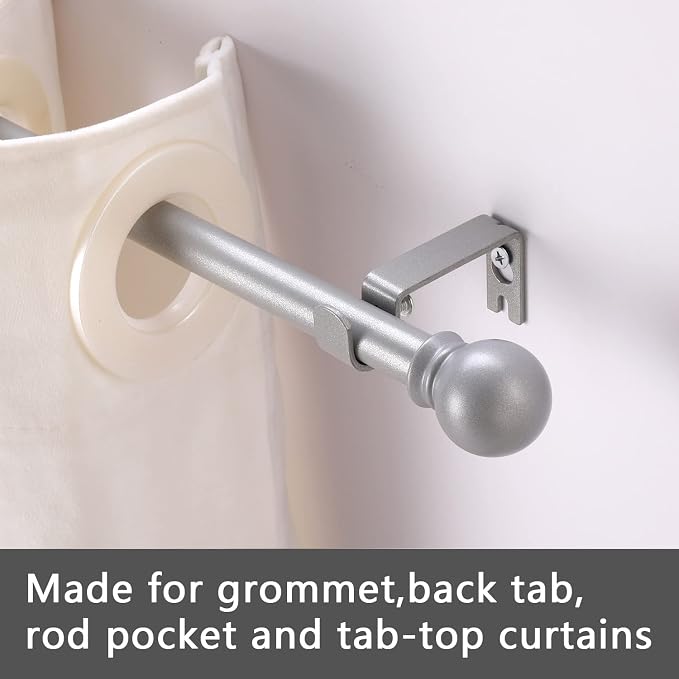 GXOACKJ 2 Pack Silver Curtain Rods - Image 3