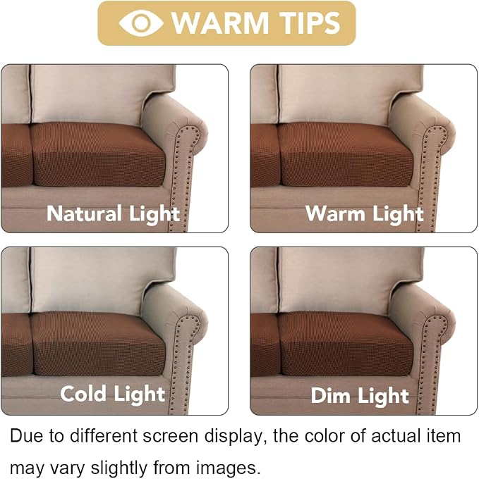 H.VERSAILTEX Stretch Couch Cushion Covers Individual Seat Sofa Chair Slipcovers - Image 6
