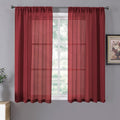Tollpiz Short Sheer Curtains Living Room Linen Textured Curtain Sheers Light by Tollpiz