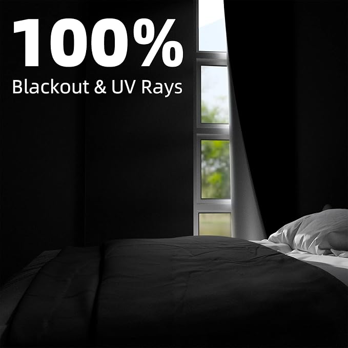 NIGHTON Portable Blackout Curtains 60"×70", Strong Hook and Loop Tape Strips - Image 2