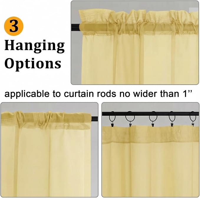 Gwine Extra Long Sheer Curtains 120 Inches Long - Image 2