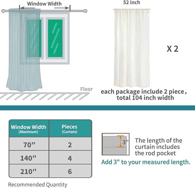 BGment Light Green Linen Semi Sheer Curtains 84 Inches Long - Image 9