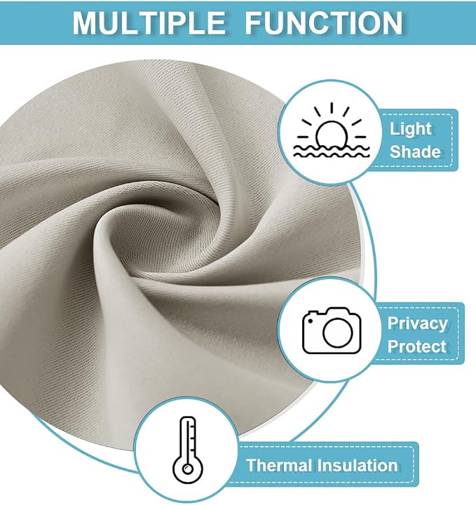 RYB HOME Short Curtains for Bedroom, Room Darkening Insulated Summer Heat Light - Image 6