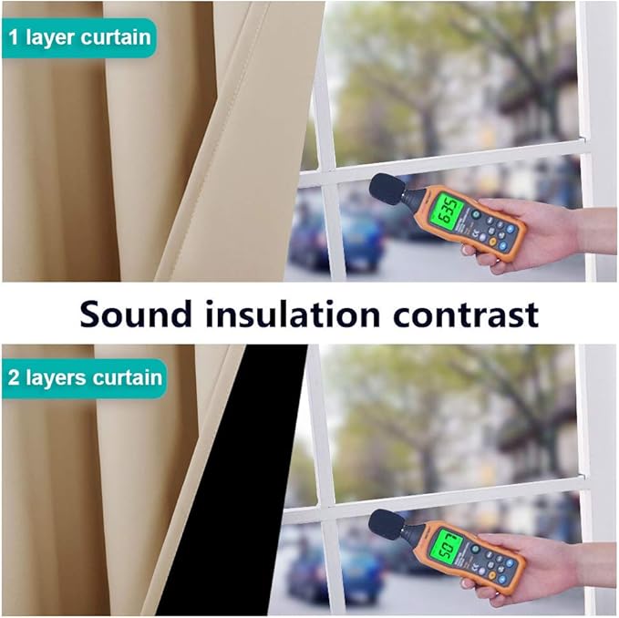 NICETOWN Thermal Insulated 100% Blackout Curtains, Noise Reducing Performance - Image 4