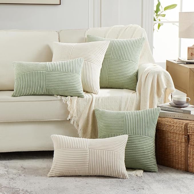 Fancy Homi 2 Packs Cream Decorative Throw Pillow Covers 20x20 Inch - Image 6
