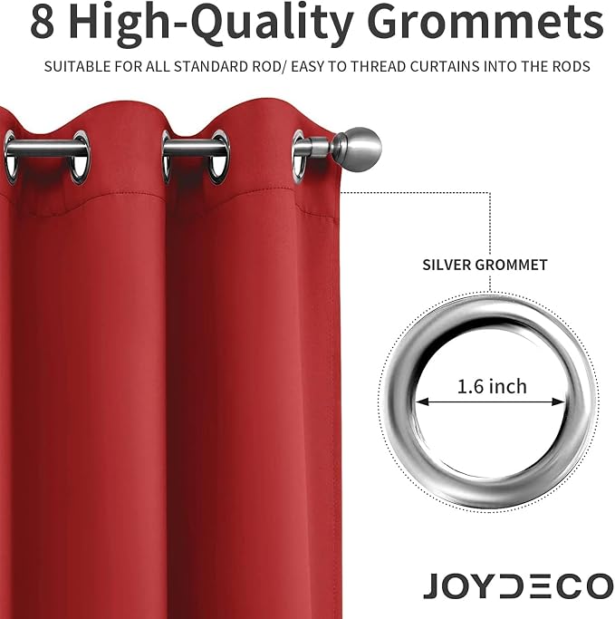 Joydeco Blackout Curtains 84 inches Long 2 Panels Set, Thermal Insulated Long - Image 4