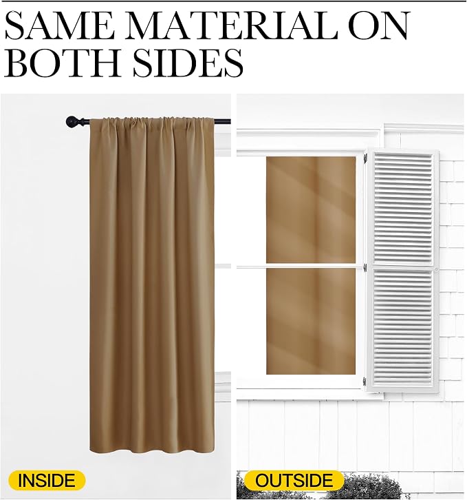 NICETOWN Bedroom Window Curtain Panels, 2 Panels, 62 in x 72 in, Window - Image 5
