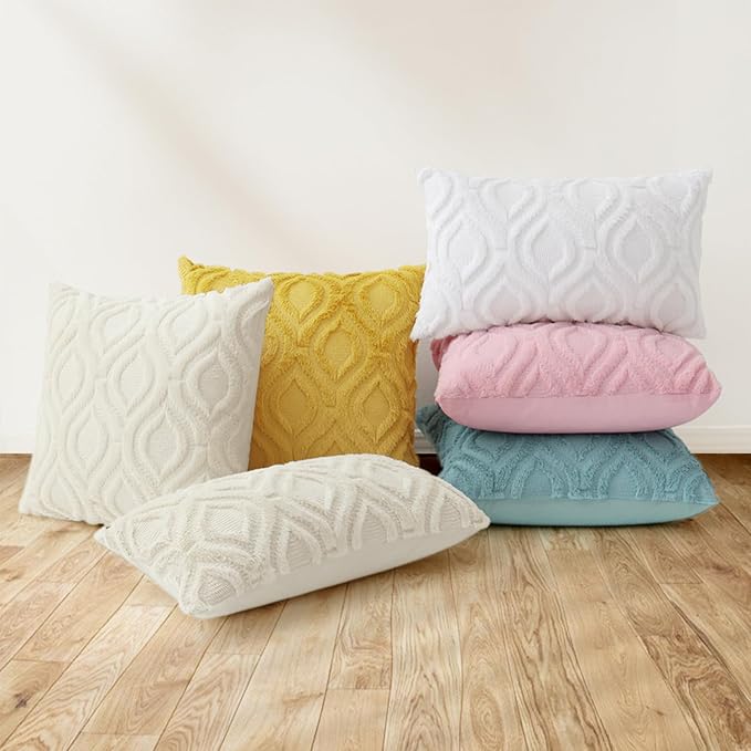 decorUhome Summer Throw Pillow Covers 16x16 Inch Set of 2, Soft Plush Faux Wool - Image 8